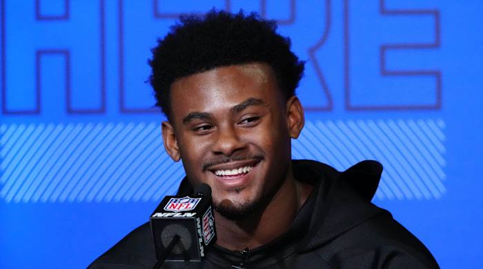 Liberty Flames quarterback Malik Willis during the NFL Combine at the Indiana Convention Center.